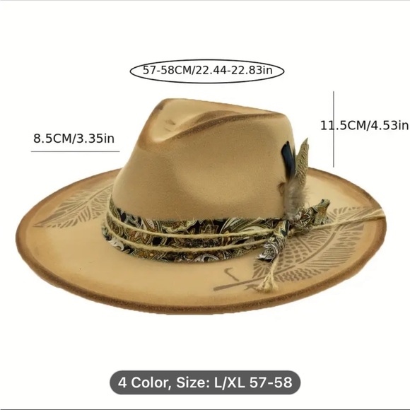 Rancher Hat with Feather Design - Picture 6 of 7